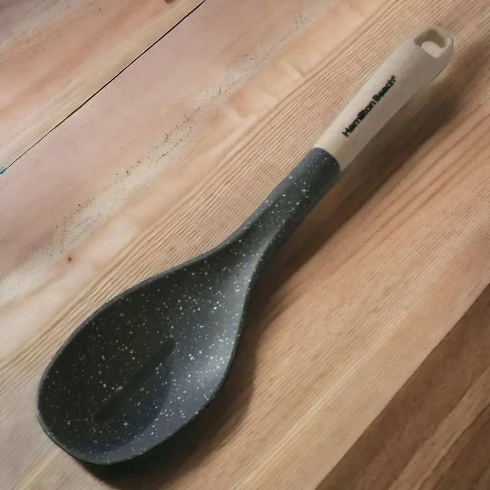 ‎Nylon Slotted Cooking Spoon Utensil Hamilton Beach Speckled Gray Beige Large.
